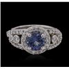 Image 3 : 14KT White Gold 1.45ct Tanzanite and Diamond Ring