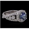 Image 4 : 14KT White Gold 1.45ct Tanzanite and Diamond Ring