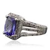 Image 4 : 14KT White Gold 3.10ct Tanzanite and Diamond Ring