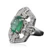 Image 4 : 14KT White Gold 2.71ct Emerald and Diamond Ring