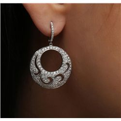 14KT White Gold 1.57ctw Diamond Earrings