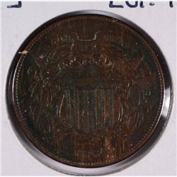 1864 TWO CENT PC XF/AU