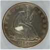Image 2 : 1859 SEATED LIBERTY HALF ANACS AU-58 DETAILS CLEANED