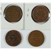 Image 2 : 4 - LARGE CENTS  1849, 1851, 1853 & 1854, SOME DAMAGE