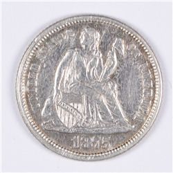 1875 SEATED LIBERTY DIME, AU/BU  WHITE