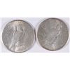 Image 2 : LOT OF (2) PEACE SILVER DOLLARS 1926-S AU, 1927 MS 62