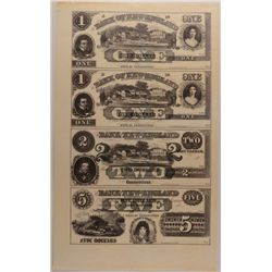 BANK OF NEW ENGLAND UNCUT SHEET $1, $1, $2, $5