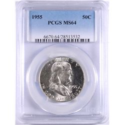 1955 FRANKLIN HALF DOLLAR PCGS MS-64 (BUGS BUNNY VARIETY)