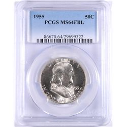 1955 FRANKLIN HALF DOLLAR PCGS MS-64 FBL