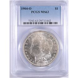 1904-O MORGAN SILVER DOLLAR, PCGS MS-63