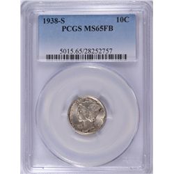 1938-S MERCURY DIME PCGS MS-65 FB