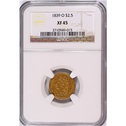 1839-O $2.5 GOLD CLASSIC HEAD NGC XF-45