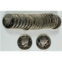 ROLL OF 1997-S SLIVER PROOF KENNEDY HALF DOLLARS
