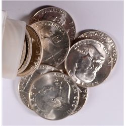 GEM BU ROLL OF FRANKLIN HALF DOLLARS DATED 1961-1963