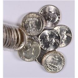 ORIGINAL GEM BU ROLL OF 1964 WASHINGTON QUARTERS