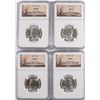 Image 1 : LOT OF ( 4 ) 1954-S WASHINGTON QUARTERS, NGC MS-66
