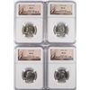 Image 1 : LOT OF ( 4 ) 1955 WASHINGTON QUARTERS, NGC MS-65