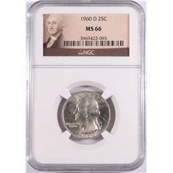 1960-D WASHINGTON QUARTER, NGC MS-66
