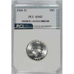 1960-D WASHINGTON QUARTER, PCI MS-67   TRENDS FOR $3000.00