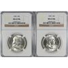 Image 1 : ( 2 ) 1949 FRANKLIN HALF DOLLARS, NGC  MS-63 FBL