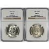 Image 1 : 1950-D, & 51-D FRANKLIN HALF DOLLARS NGC MS-62