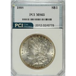 1888 MORGAN SILVER DOLLAR, PCI MS-65