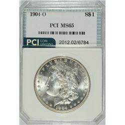1904-O MORGAN SILVER DOLLAR, PCI MS-65