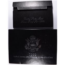 1992 SILVER PREMIER PROOF SET & 1998 SILVER PROOF SET, BOTH IN ORIG. PACKAGING