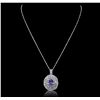 Image 3 : 14KT White Gold 2.27ct Tanzanite and Diamond Pendant With Chain