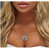 Image 5 : 14KT White Gold 2.27ct Tanzanite and Diamond Pendant With Chain