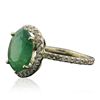 Image 4 : 14KT Yellow Gold 3.01ct Emerald and Diamond Ring