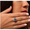 Image 4 : 14KT White Gold 4.50ct Topaz and Diamond Ring