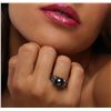 Image 6 : 14KT Rose Gold Pearl, Pink Sapphire and Black Diamond Ring