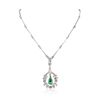 Image 3 : 14KT White Gold 2.58ct Emerald and Diamond Necklace