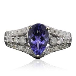 14KT White Gold 1.88ct Tanzanite and Diamond Ring