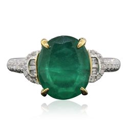 14KT Two-Tone Gold 2.55ct Emerald and Diamond Ring