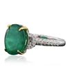 Image 2 : 14KT Two-Tone Gold 2.55ct Emerald and Diamond Ring
