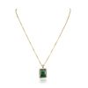 Image 3 : 14KT Yellow Gold 9.14ct Emerald and Diamond Pendant With Chain