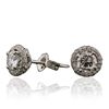 Image 2 : 18KT White Gold 0.93ctw Diamond Earrings