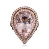 Image 3 : 14KT Rose Gold 13.01ct Morganite and Diamond Ring