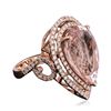 Image 4 : 14KT Rose Gold 13.01ct Morganite and Diamond Ring