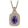 Image 3 : 14KT Yellow Gold 2.21ct Tanzanite and Diamond Pendant With Chain