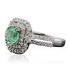 Image 4 : 14KT White Gold 1.24ct Emerald and Diamond Ring