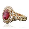 Image 2 : 14KT Yellow Gold 1.54ct Ruby and Diamond Ring