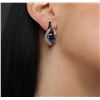 Image 5 : 14KT White Gold 6.30ctw Tanzanite and Diamond Earrings