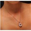 Image 2 : 14KT Rose Gold 14.81ct Morganite and Diamond Pendant With Chain