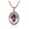 Image 3 : 14KT Rose Gold 14.81ct Morganite and Diamond Pendant With Chain