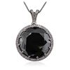 Image 3 : 14KT White Gold 101.06ct Black and White Diamond Pendant With Chain