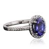 Image 2 : 14KT White Gold 1.36ct Tanzanite and Diamond Ring