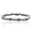 Image 3 : 14KT White Gold 5.20ctw Tanzanite and Diamond Bracelet